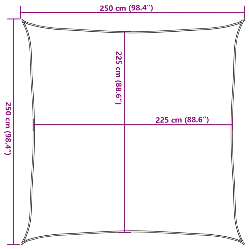 Sonnensegel 160 g/m² Quadratisch Terrakottarot 2,5x2,5 m HDPE