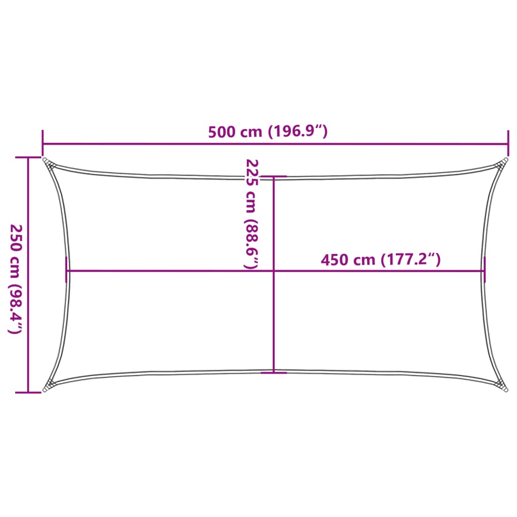 Sonnensegel 160 g/m² Terrakottarot 2,5x5 m HDPE