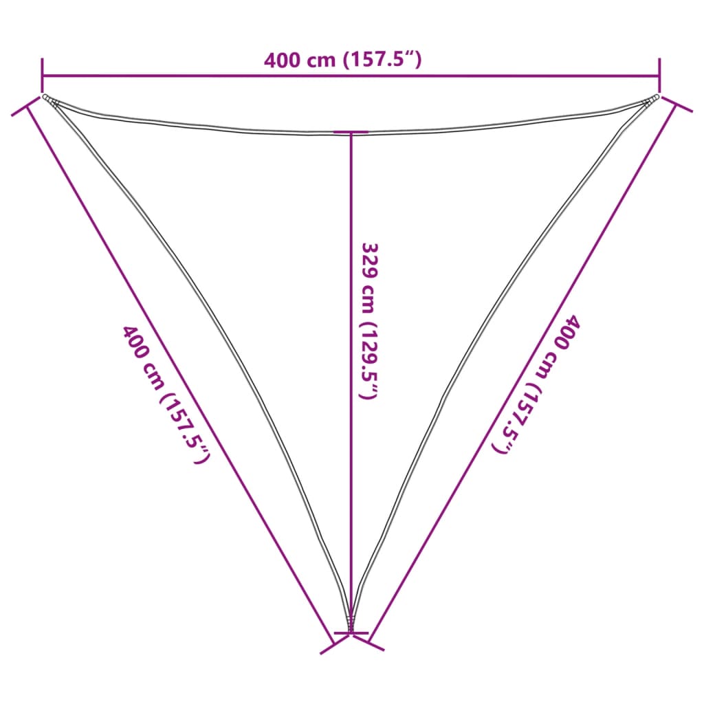 Sonnensegel 160 g/m² Terrakottarot 4x4x4 m HDPE