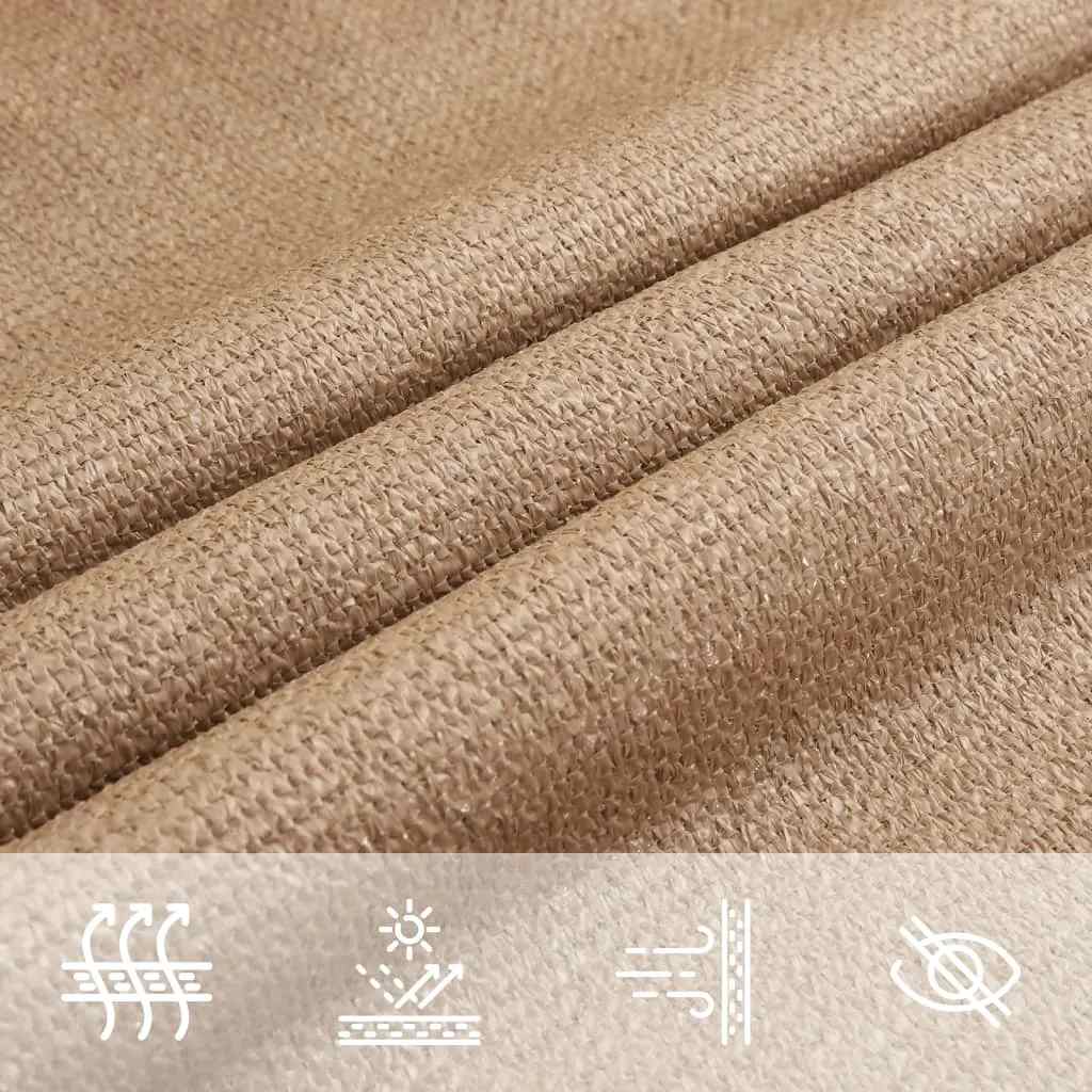 Sonnensegel 160 g/m² Taupe 3,5x3,5x4,9 m HDPE