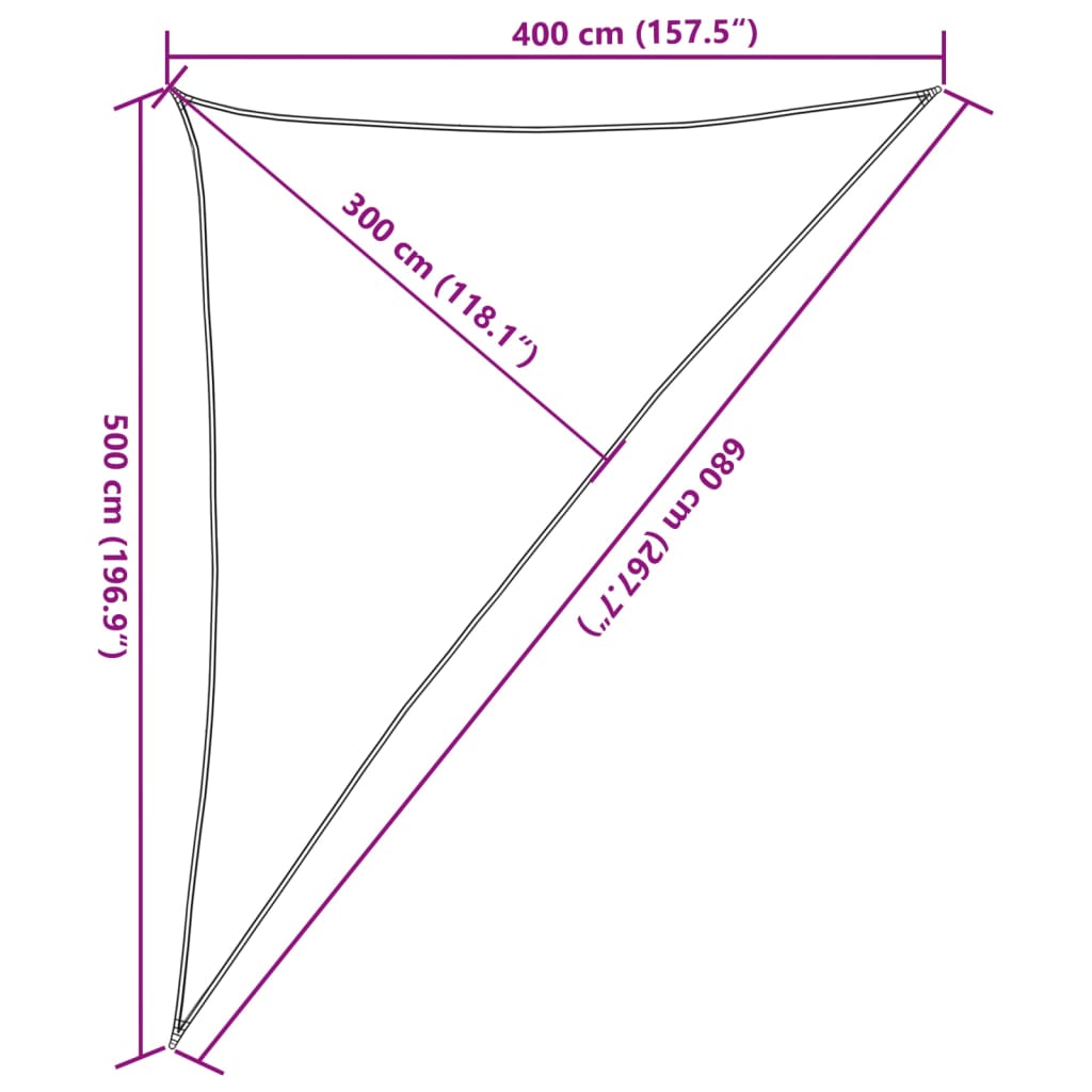Sonnensegel 160 g/m² Dunkelgrün 4x5x6,8 m HDPE