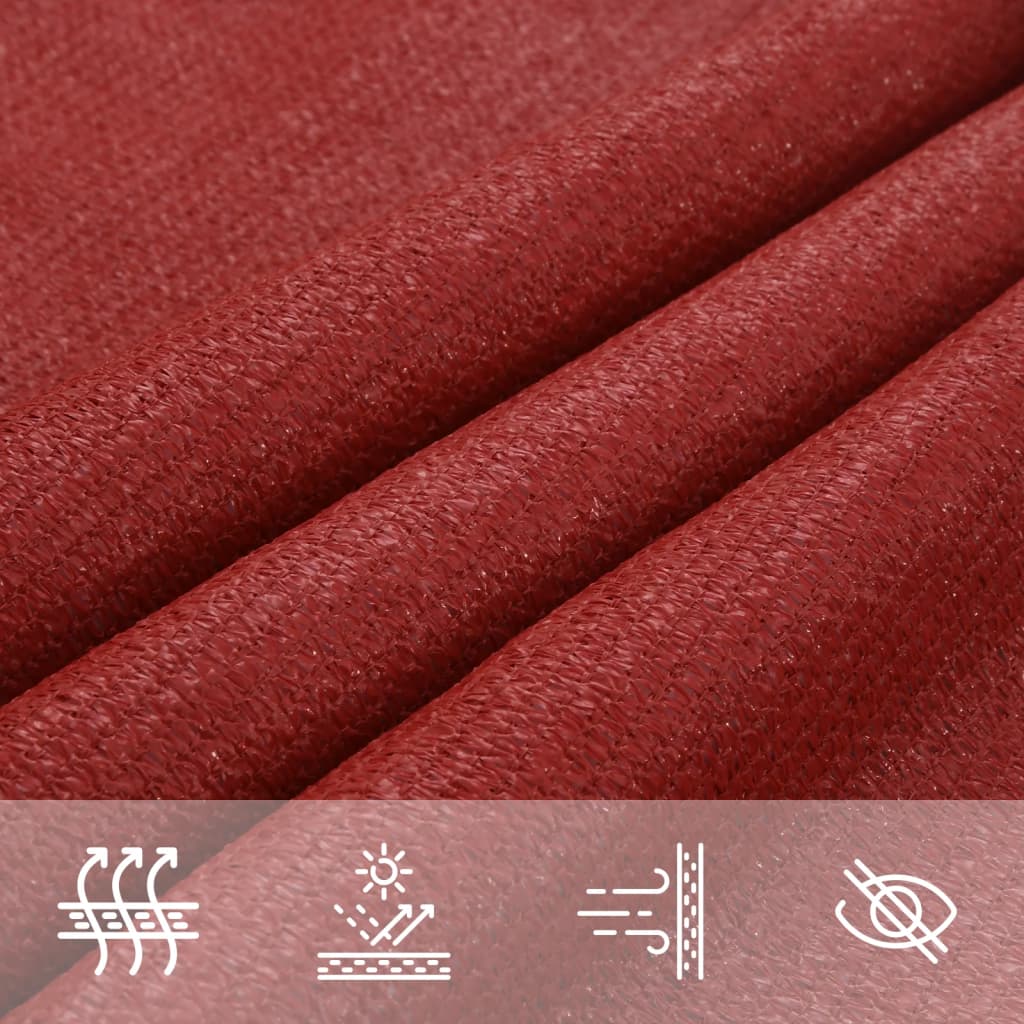 Sonnensegel 160 g/m² Rot 3x5 m HDPE