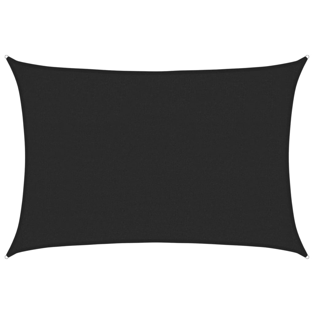 Sonnensegel 160 g/m² Schwarz 2,5x3,5 m HDPE