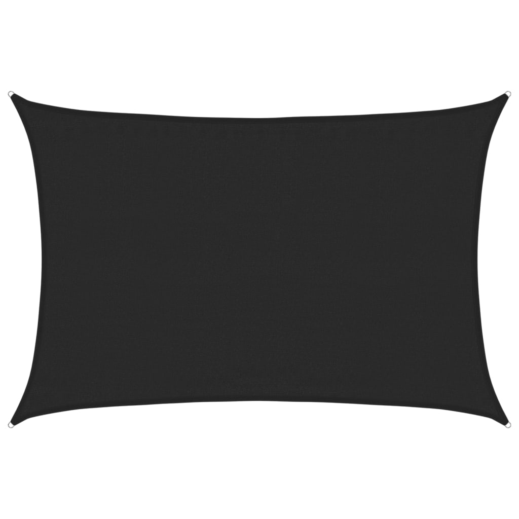 Sonnensegel 160 g/m² Schwarz 3,5x4,5 m HDPE