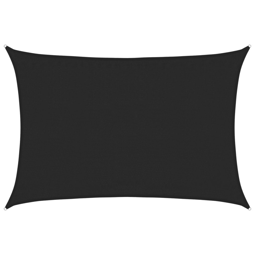 Sonnensegel 160 g/m² Schwarz 3,5x5 m HDPE
