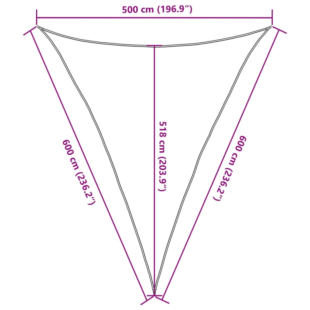 Sonnensegel 160 g/m² Braun 5x6x6 m HDPE