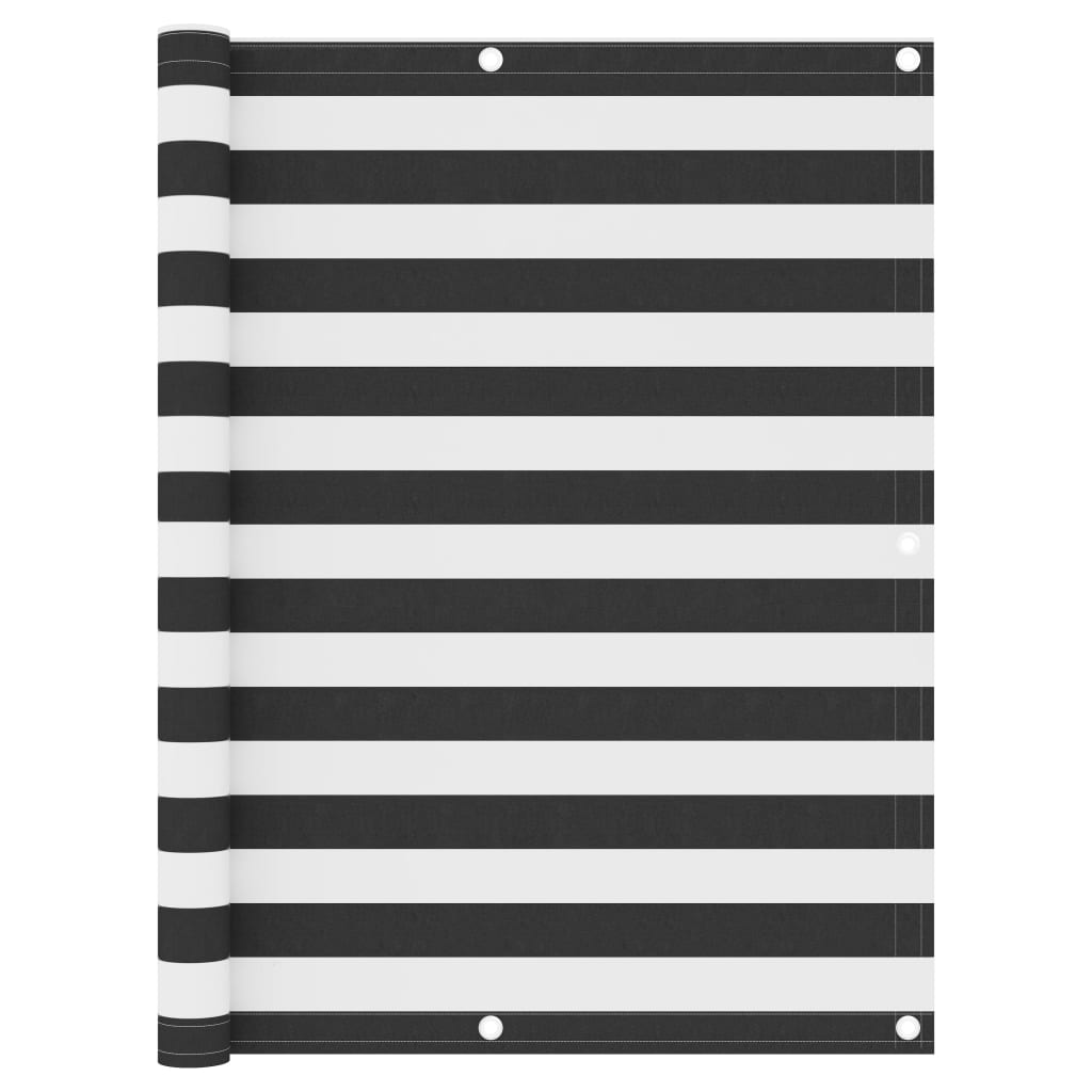 Balcony privacy screen anthracite and white 120x600 cm Oxford fabric