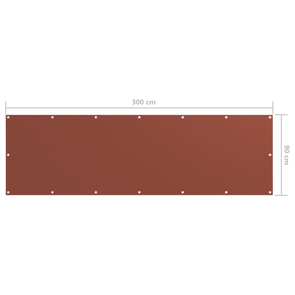 Balcony privacy screen terracotta red 90x300 cm Oxford fabric