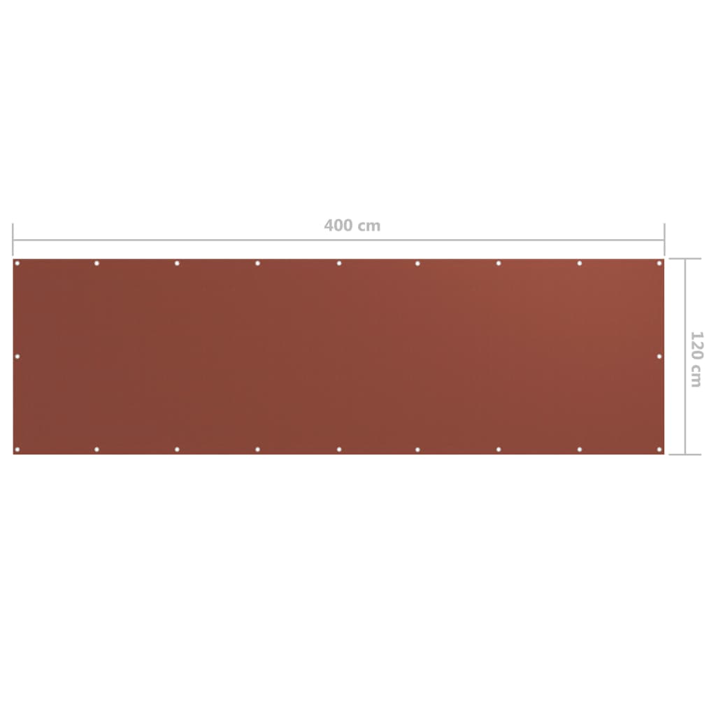 Balcony privacy screen terracotta red 120x400 cm Oxford fabric