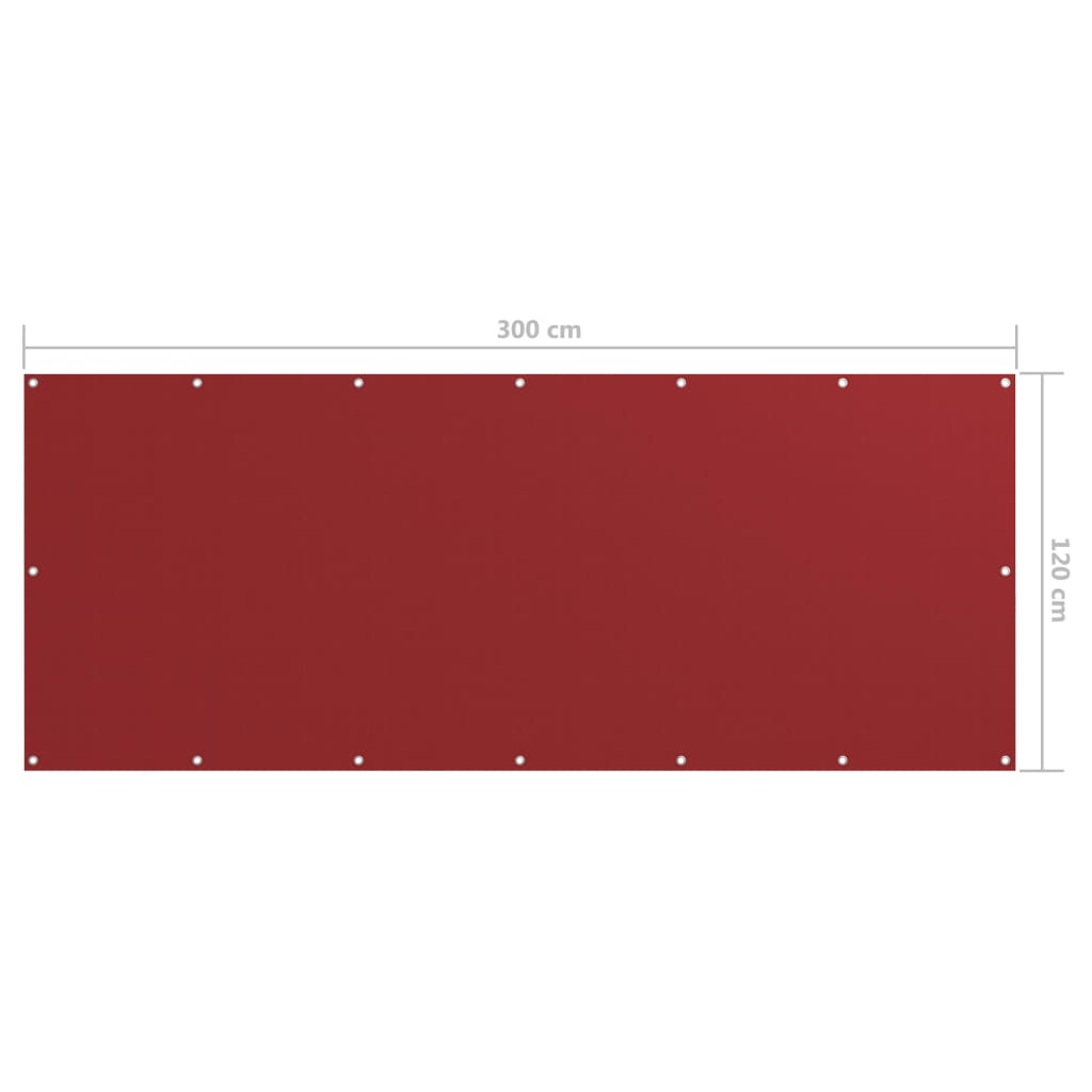 Balcony privacy screen red 120x300 cm Oxford fabric