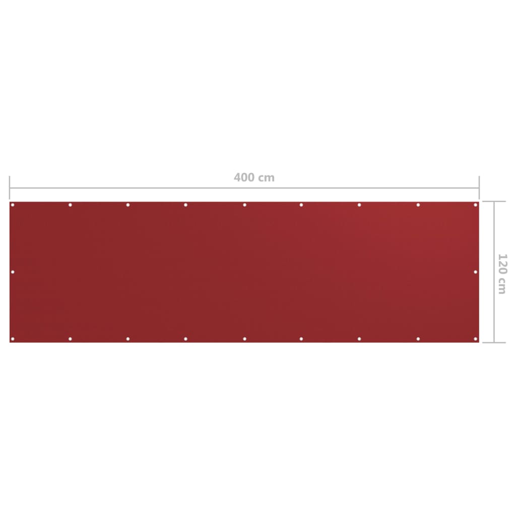 Balcony privacy screen red 120x400 cm Oxford fabric