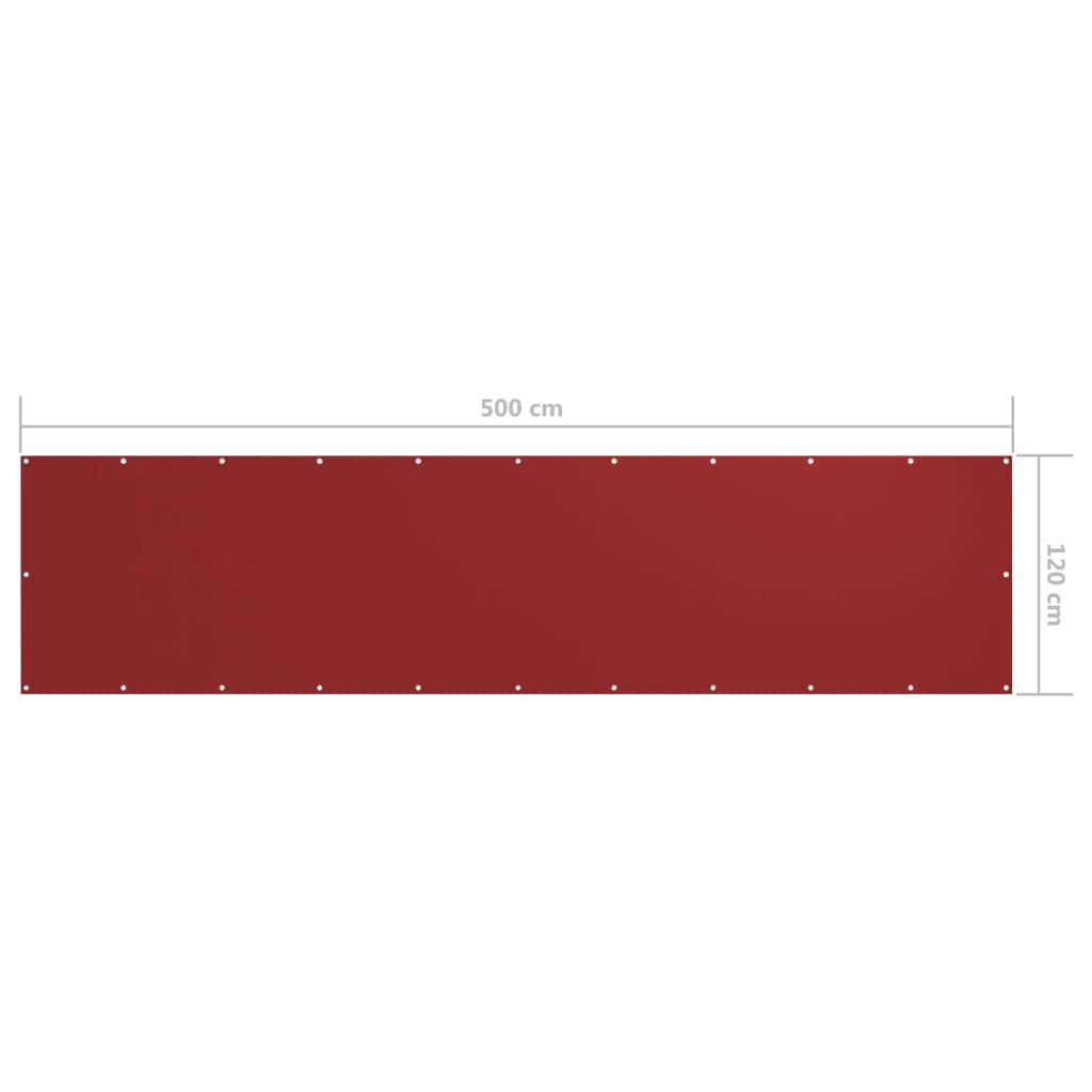 Balcony privacy screen red 120x500 cm Oxford fabric