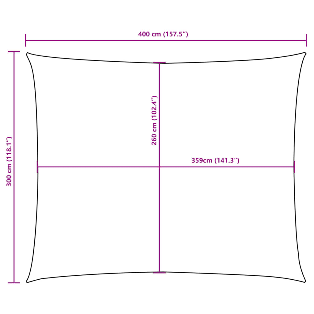 Sun shade Oxford fabric rectangular 3x4 m cream