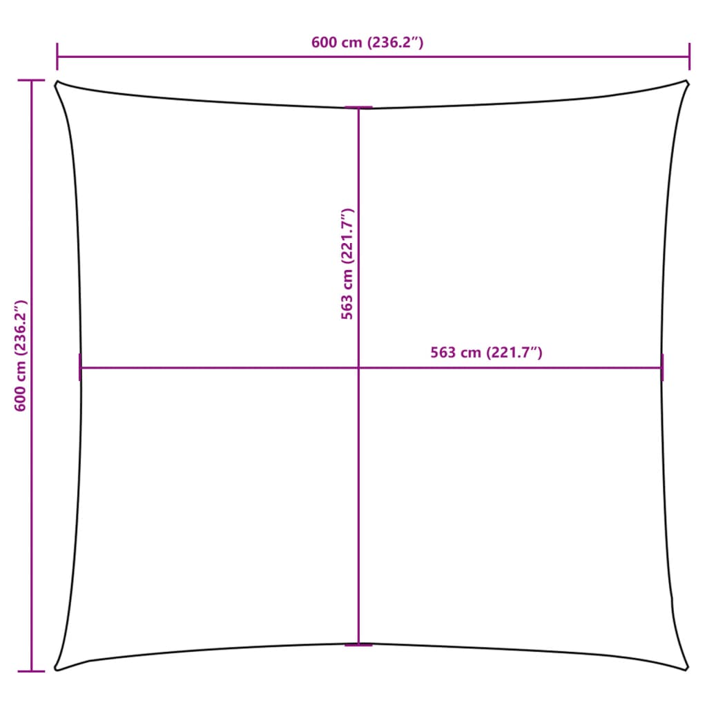 Sun shade Oxford fabric square 6x6 m terracotta red