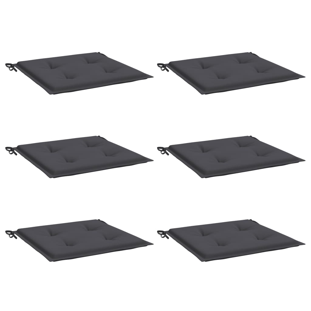Gartenstuhl-Kissen 6 Stk. Anthrazit 40x40x3 cm Oxford-Gewebe