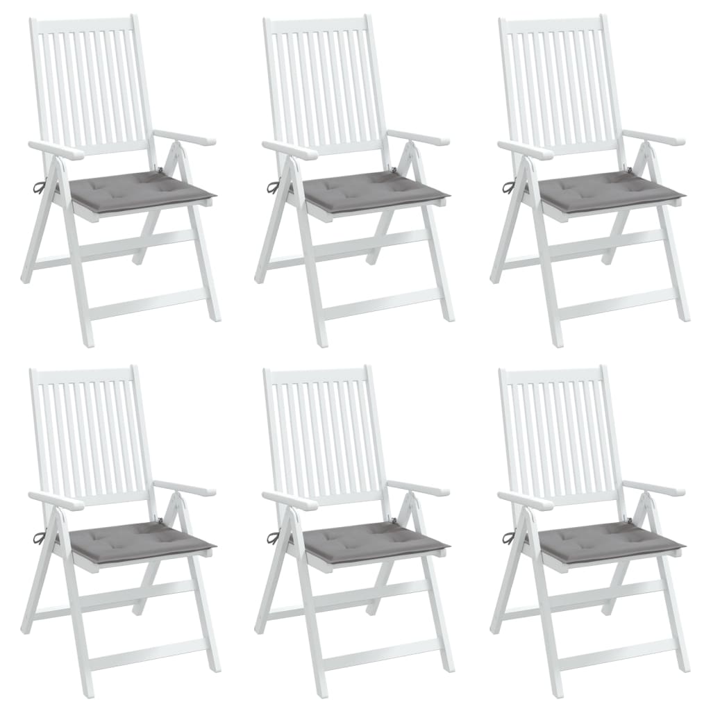 Gartenstuhl-Kissen 6 Stk. Grau 40x40x4 cm Oxford-Gewebe