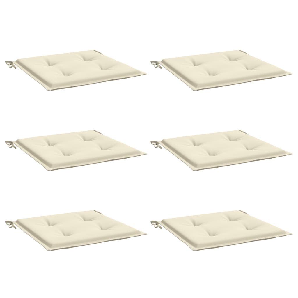 Gartenstuhl-Kissen 6 Stk. Creme 40x40x4 cm Oxford-Gewebe