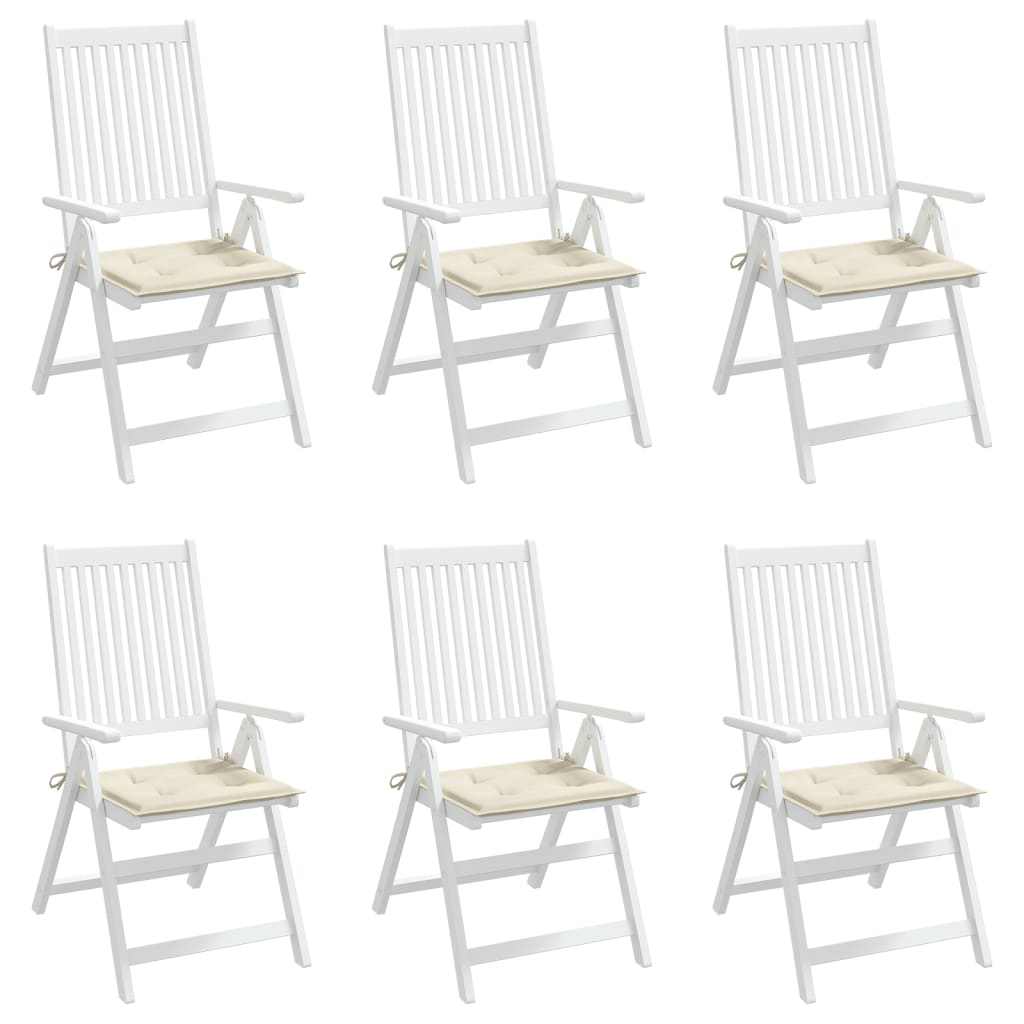 Gartenstuhl-Kissen 6 Stk. Creme 40x40x4 cm Oxford-Gewebe