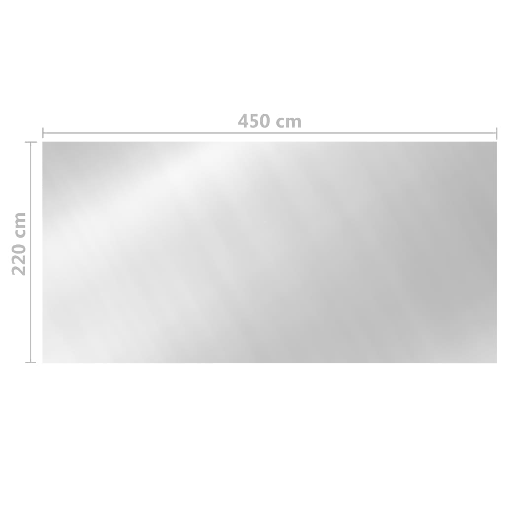 Couverture de piscine argent 450x220 cm PE