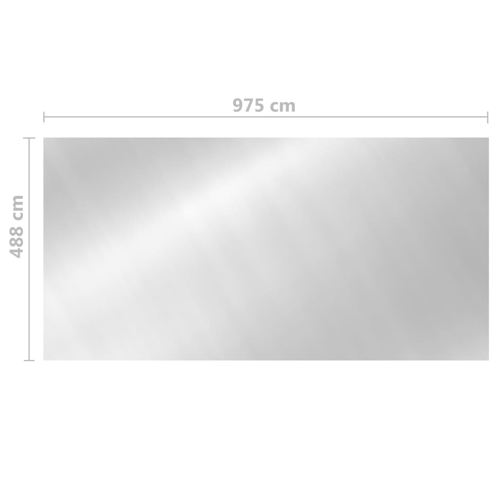 Couverture de piscine argent 975x488 cm PE