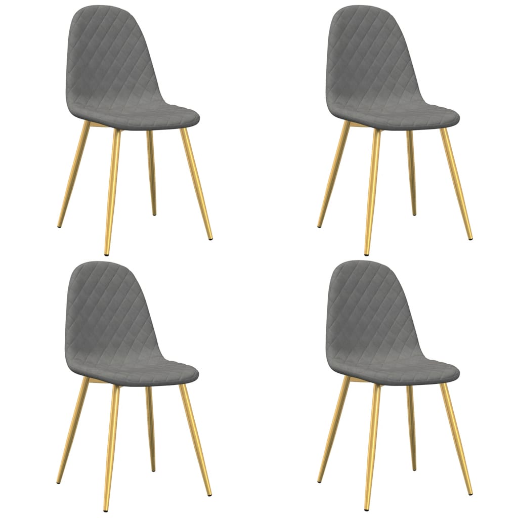 Dining room chairs 4 pcs. Light gray velvet