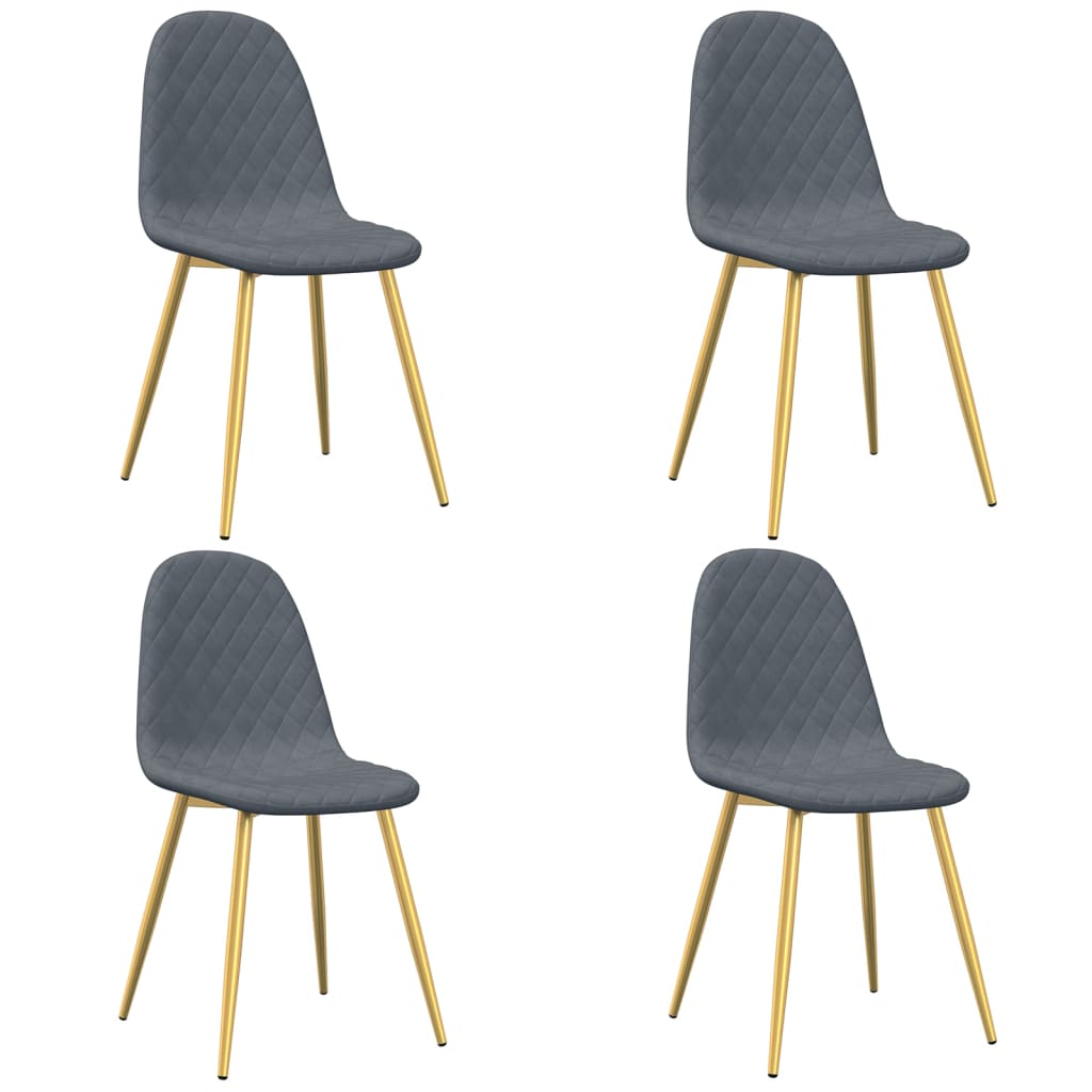 Dining room chairs 4 pcs. Dark gray velvet