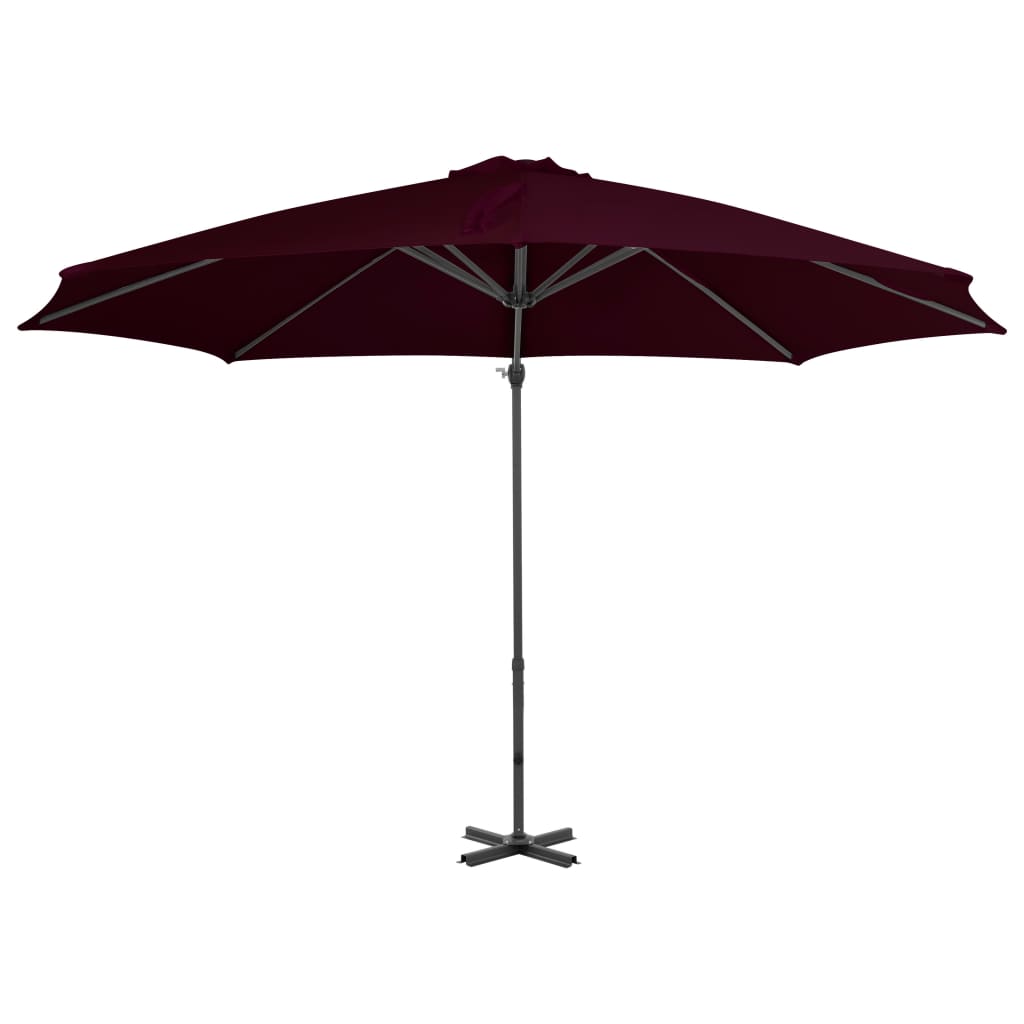 Ampelschirm mit Aluminium-Mast 300 cm Rot