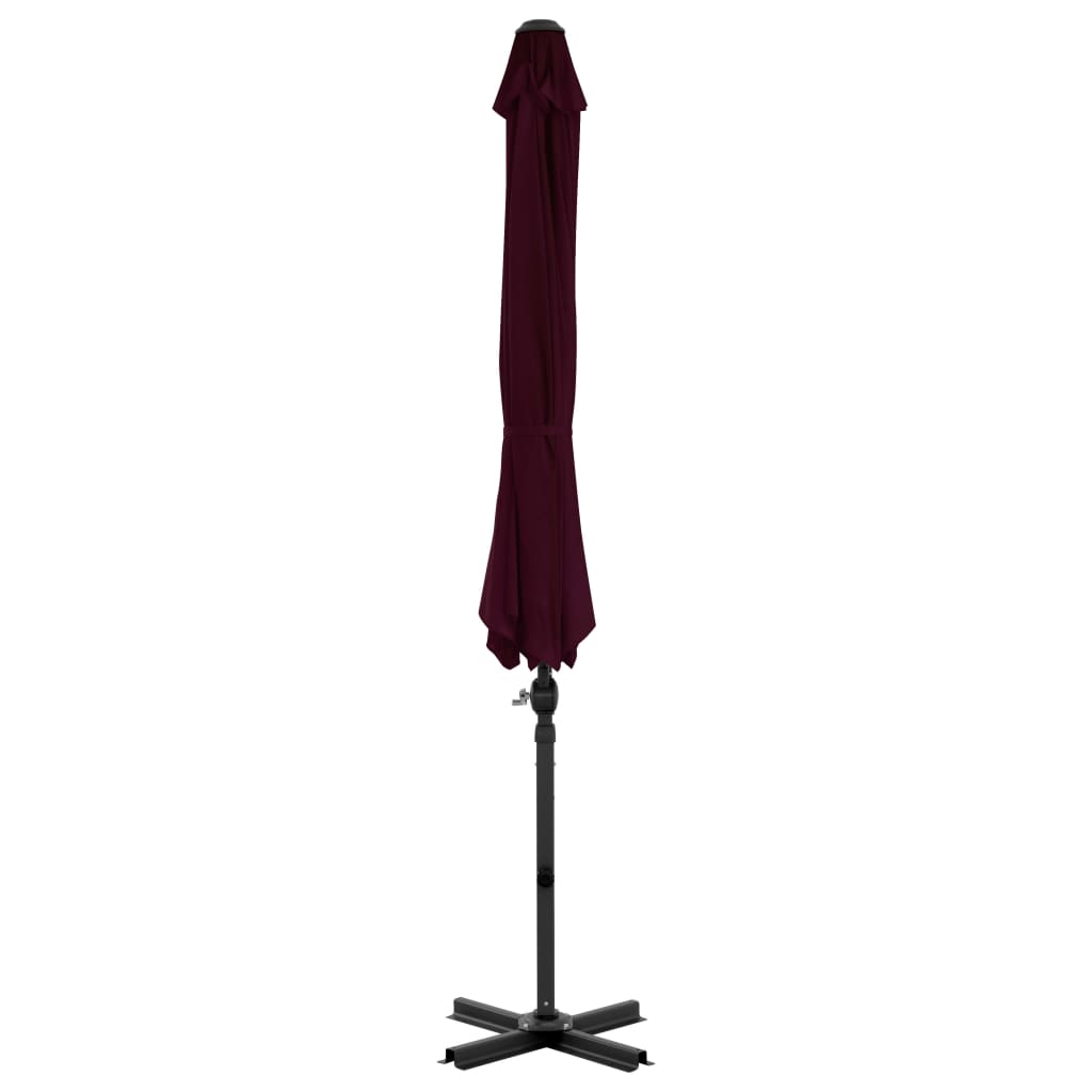Ampelschirm mit Aluminium-Mast 300 cm Rot