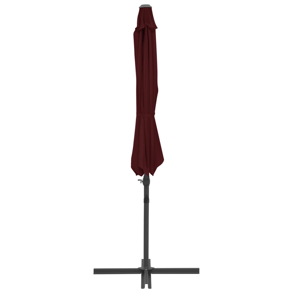Ampelschirm mit Stahl-Mast 300 cm Bordeauxrot