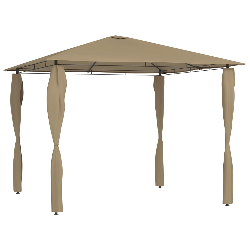 Pavilion with post covers 3x3x2.6 m Taupe 160 g/m²