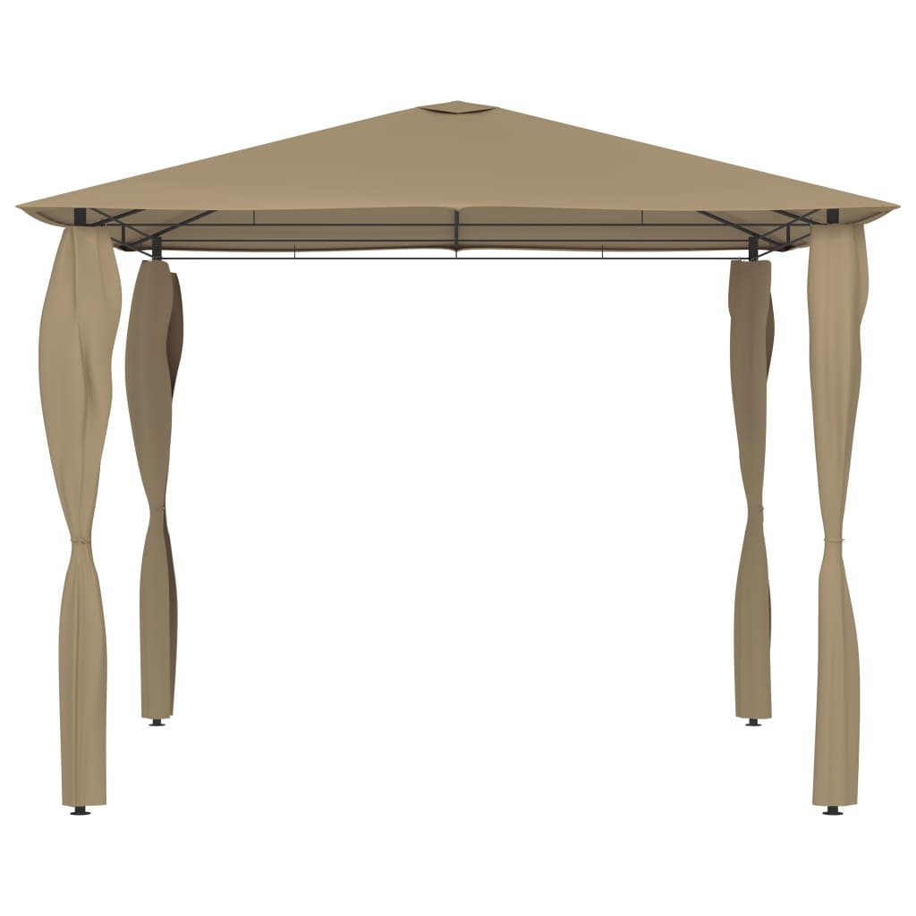 Pavilion with post covers 3x3x2.6 m Taupe 160 g/m²