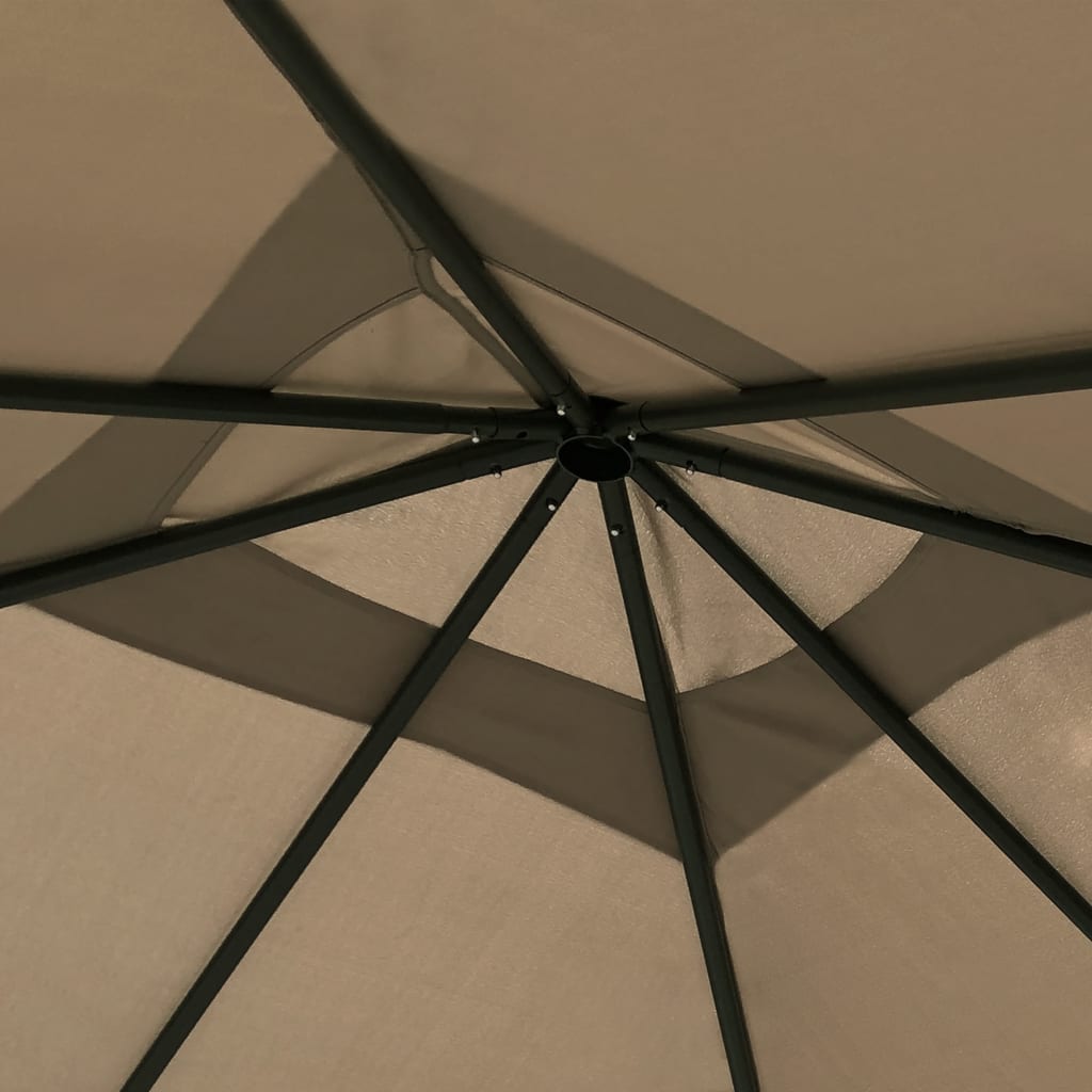 Pavilion with post covers 3x3x2.6 m Taupe 160 g/m²