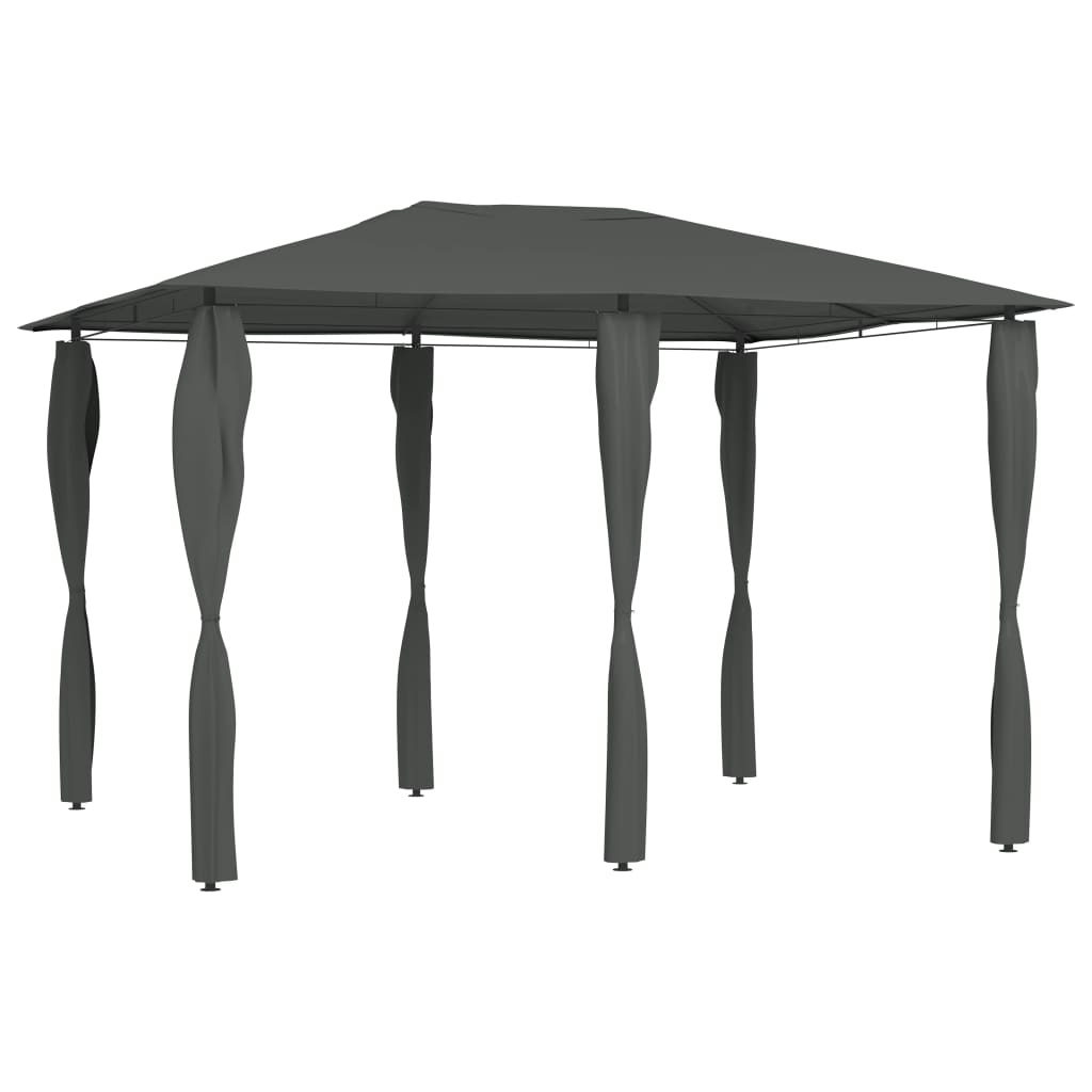 Pavilion with post covers 3x4x2.6 m anthracite 160 g/m²