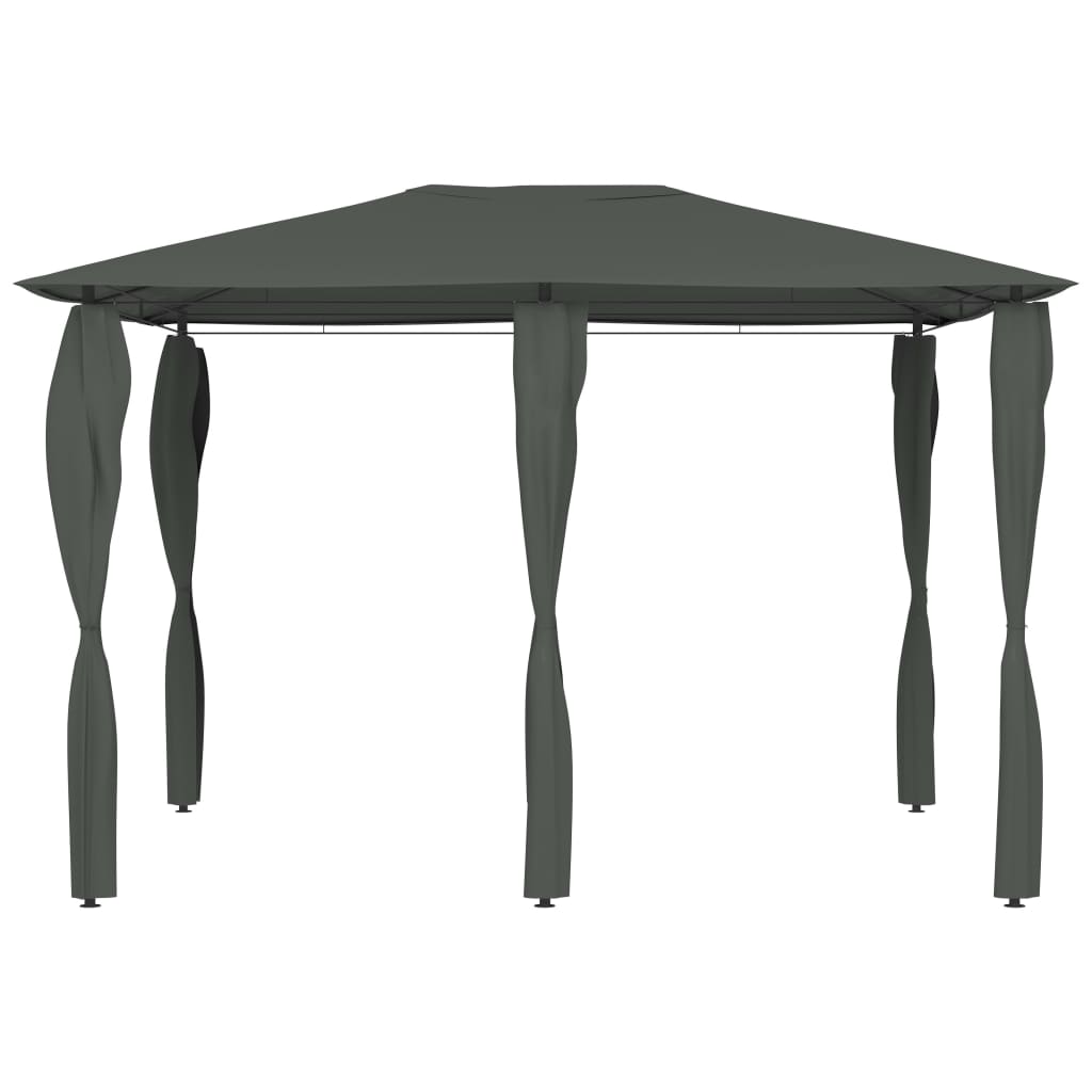 Pavilion with post covers 3x4x2.6 m anthracite 160 g/m²