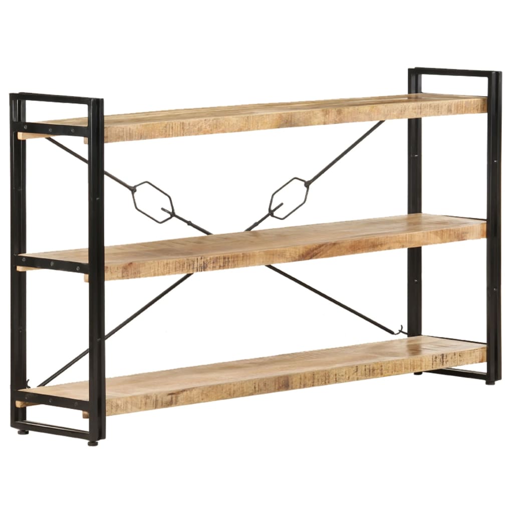 Bookcase 3 compartments 140x30x80 cm mango solid wood