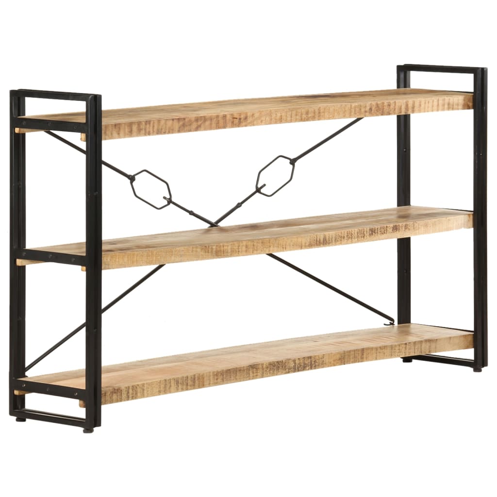 Bookcase 3 compartments 140x30x80 cm mango solid wood