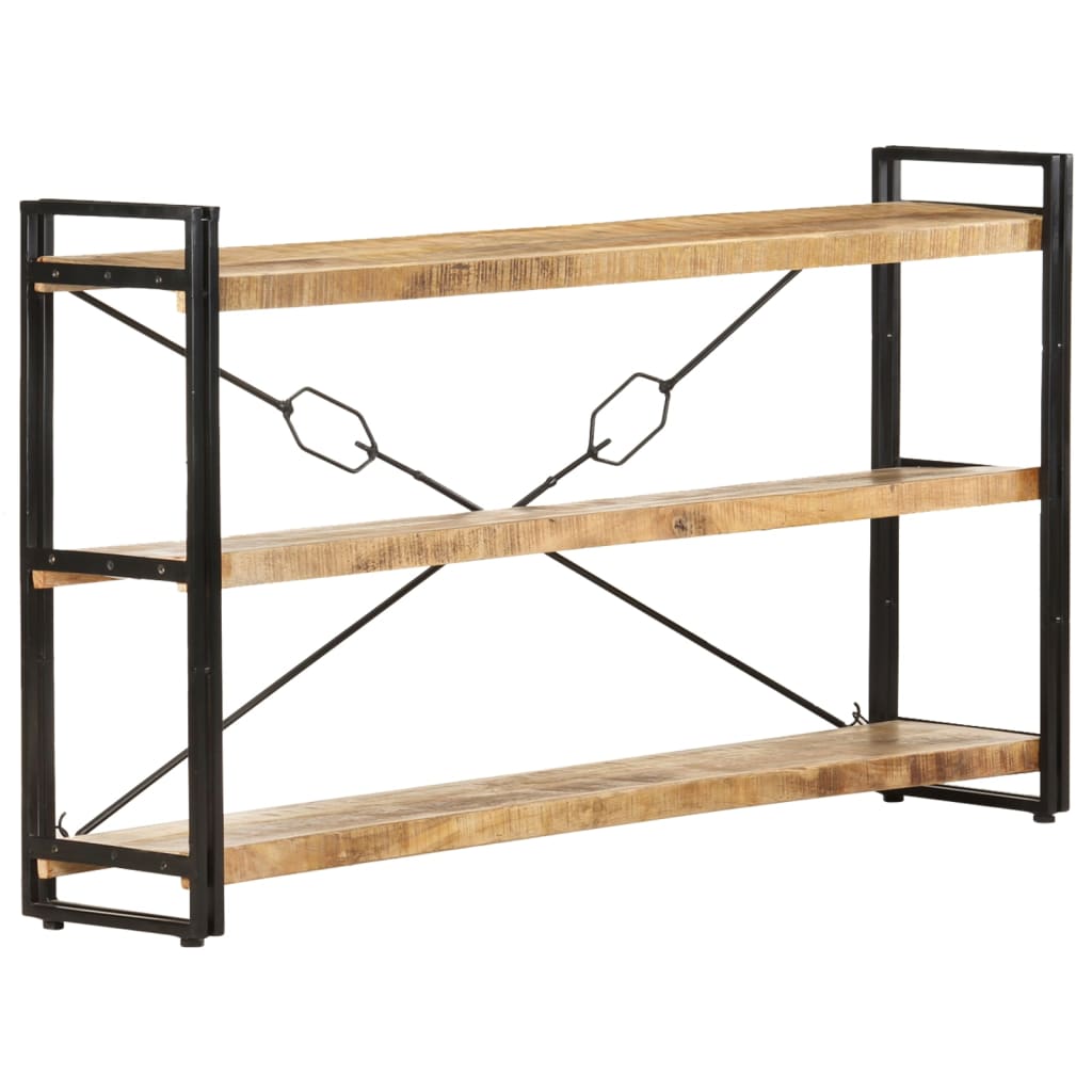 Bookcase 3 compartments 140x30x80 cm mango solid wood