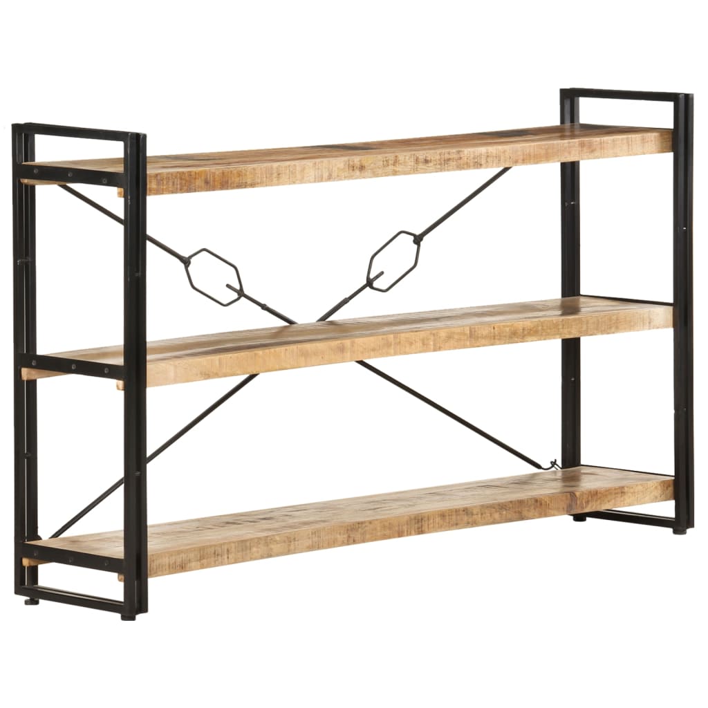 Bookcase 3 compartments 140x30x80 cm mango solid wood
