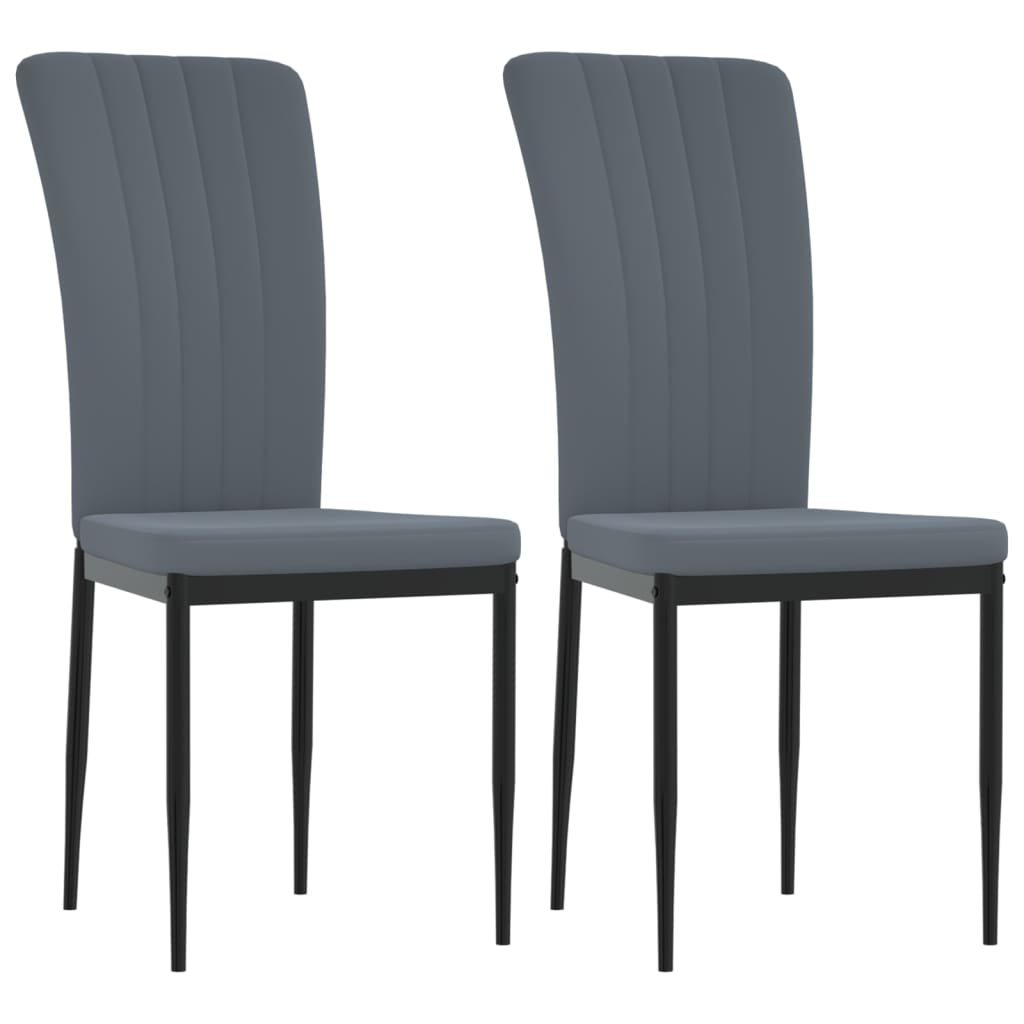 Dining room chairs 2 pcs. Dark gray velvet