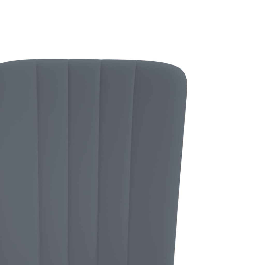 Dining room chairs 2 pcs. Dark gray velvet