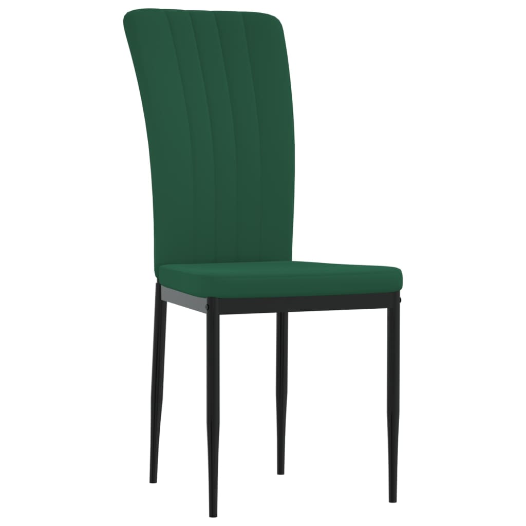 Dining room chairs 2 pcs. Dark green velvet