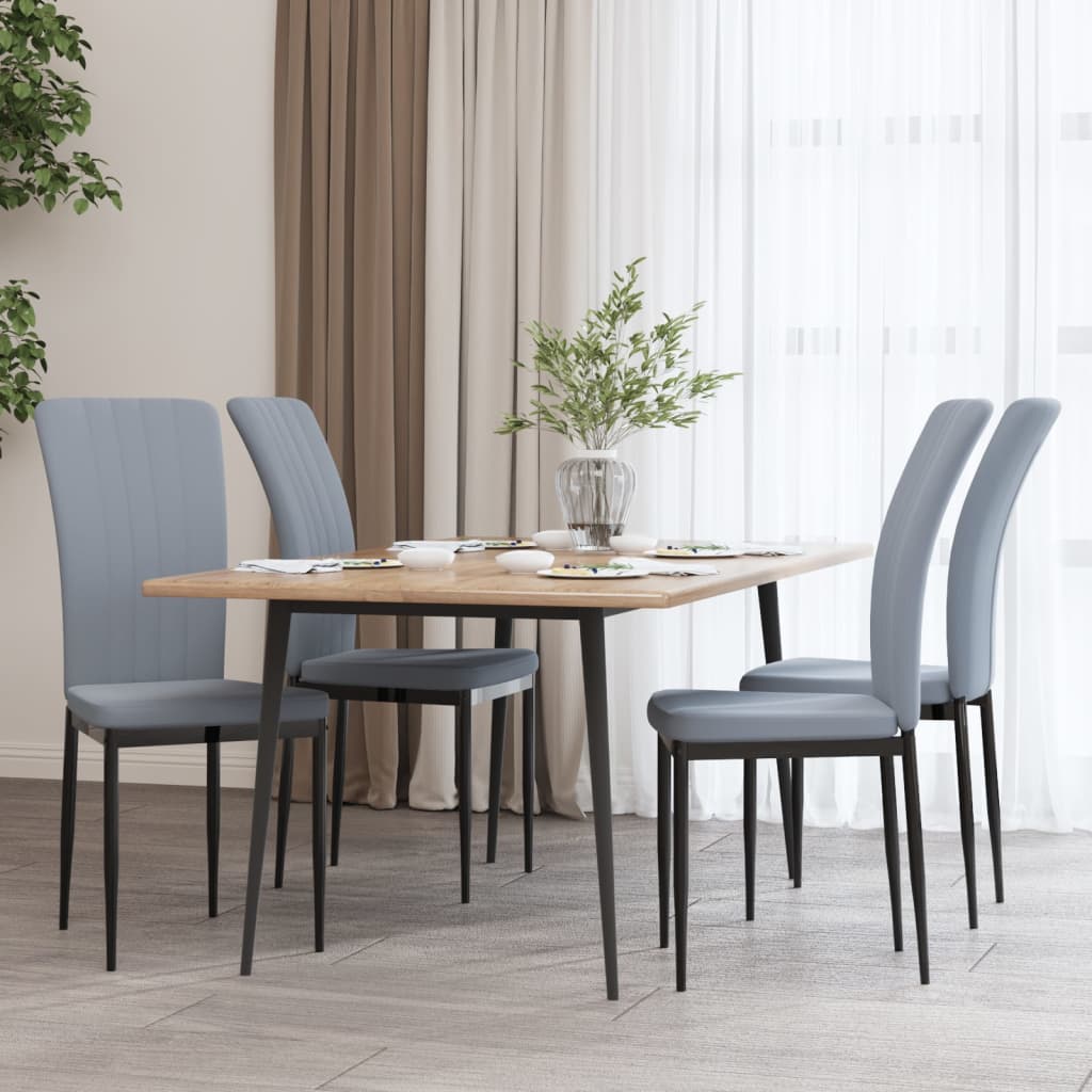 Dining room chairs 4 pcs. Light gray velvet