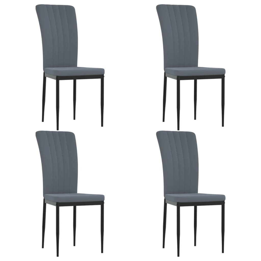 Dining room chairs 4 pcs. Dark gray velvet