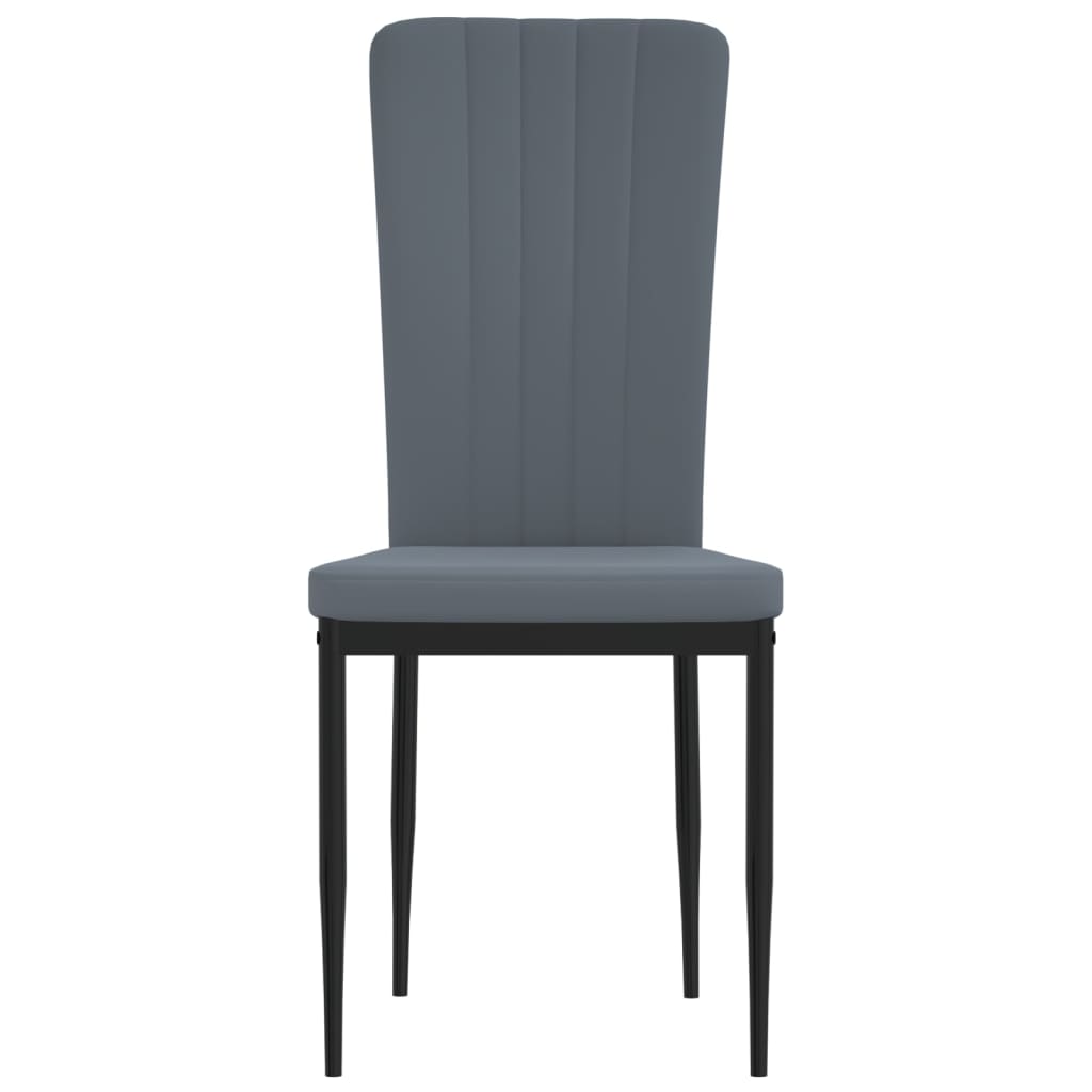 Dining room chairs 4 pcs. Dark gray velvet