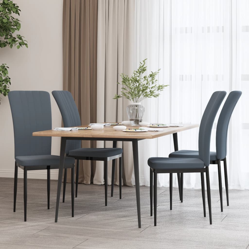 Dining room chairs 4 pcs. Dark gray velvet