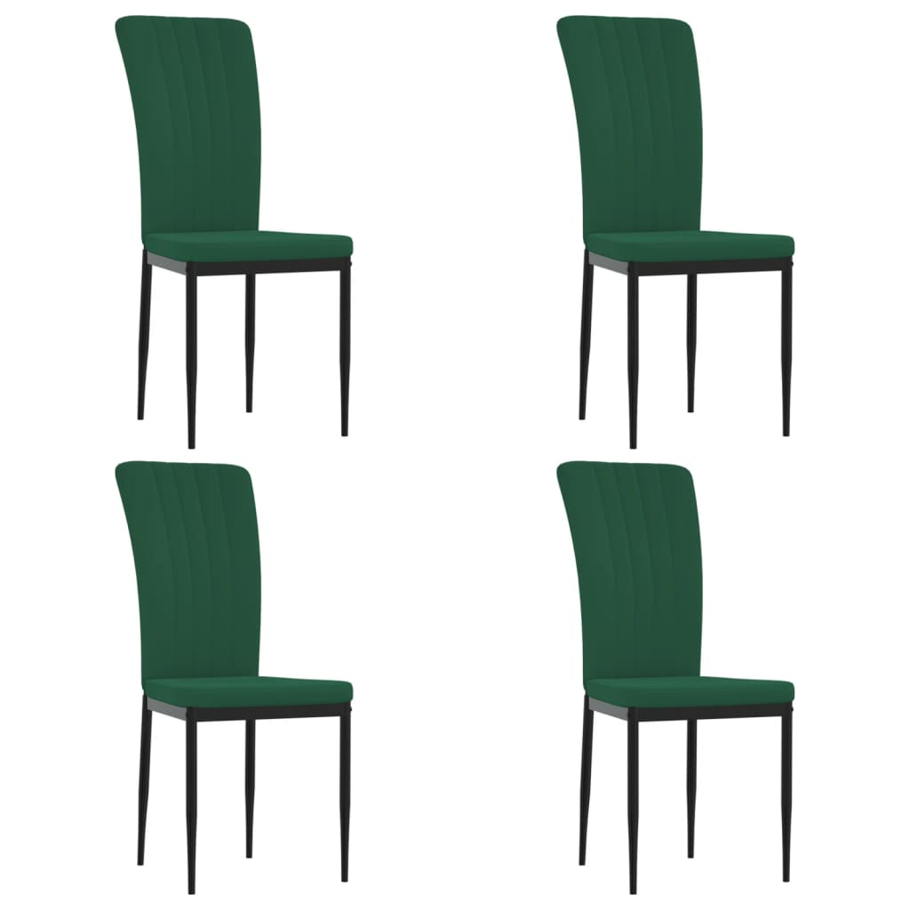Dining room chairs 4 pcs. Dark green velvet