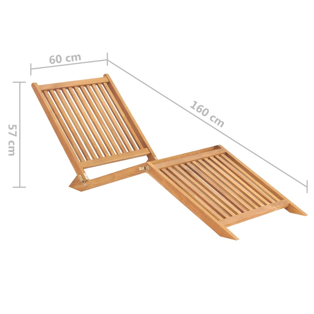 Sun lounger solid teak wood