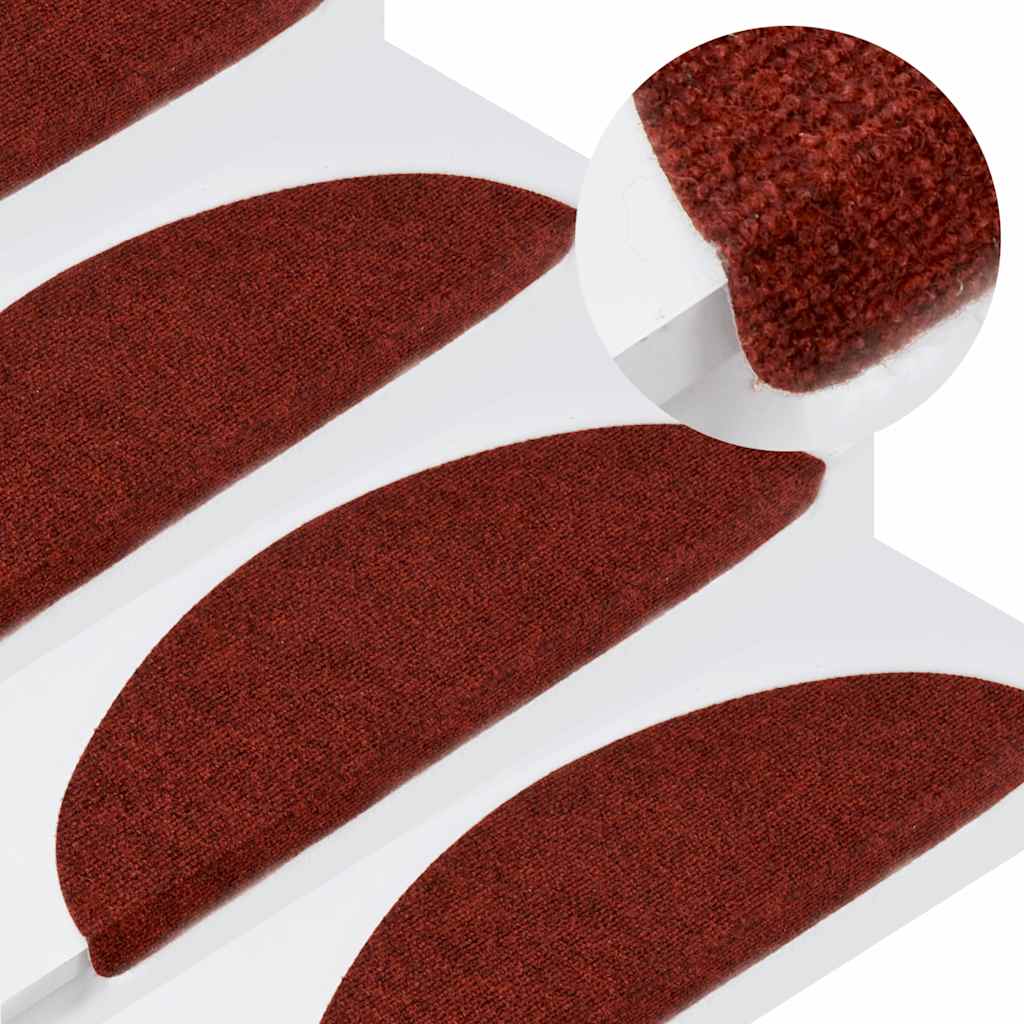 Self-adhesive stair mats 5 pcs. Red 56x17x3 cm needle felt