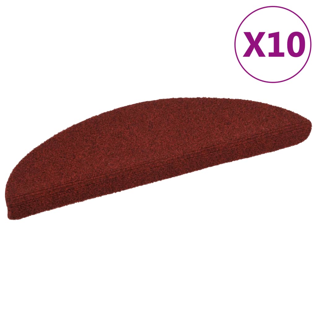 Self-adhesive stair mats 10 pcs. Red 56x17x3 cm needle felt