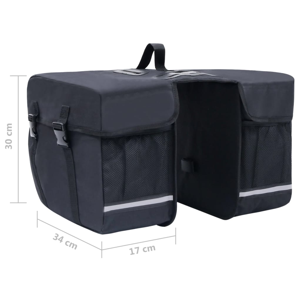 Double bicycle bag for luggage rack waterproof 35 L black
